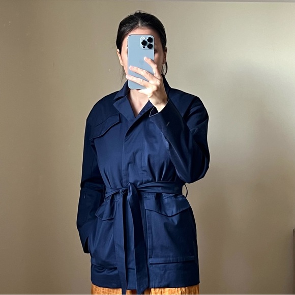 NWT away the utility jacket size XS navy blue cotton J1 - Picture 1 of 9